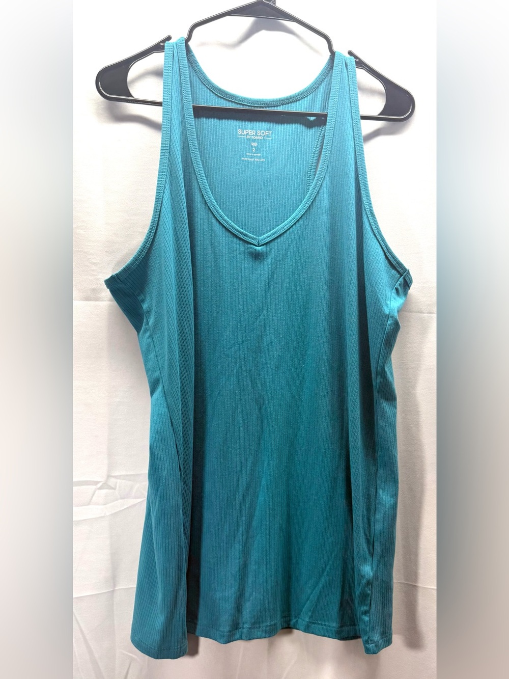 Torrid Teal Ribbed V‑Neck Tank Size 2X